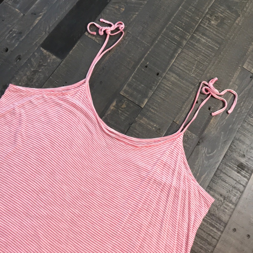 SOLD Gap Luxe Pink Stripe Cami w/ Tie String Straps Xxl